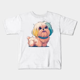 Maltese Dog Portrait Kids T-Shirt